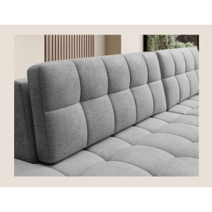 Canapé d’angle convertible CUBITO gris 240 cm avec coffre et couchage 