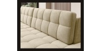 Canapé d’angle convertible CUBITO beige 240 cm avec coffre de rangement et couchage 