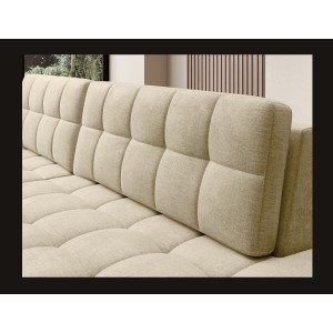 Canapé d’angle convertible CUBITO beige 240 cm avec coffre de rangement et couchage 