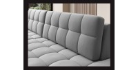 Canapé d’angle convertible CUBITO gris 240 cm avec coffre de rangement et couchage 