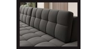 Canapé d’angle convertible CUBITO marron 240 cm avec coffre de rangement et couchage 