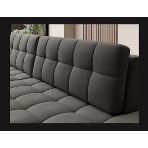Canapé d’angle convertible CUBITO marron 240 cm avec coffre de rangement et couchage 