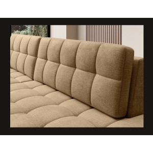 Canapé d’angle convertible CUBITO beige 240 cm avec coffre de rangement et couchage 