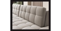Canapé d’angle convertible CUBITO beige 240 cm avec coffre de rangement et couchage 