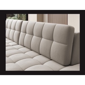 Canapé d’angle convertible CUBITO beige 240 cm avec coffre de rangement et couchage 