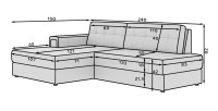 Canapé d’angle convertible CUBITO vert 240 cm avec coffre de rangement et couchage 