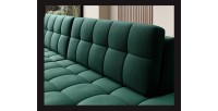 Canapé d’angle convertible CUBITO vert 240 cm avec coffre de rangement et couchage 