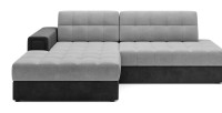 Canapé d’angle convertible CUBITO gris et noir 240 cm avec coffre de rangement 