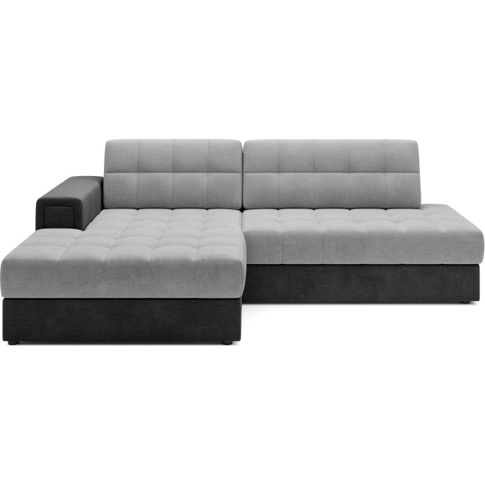 Canapé d’angle convertible CUBITO gris et noir 240 cm avec coffre de rangement 