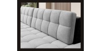 Canapé d’angle convertible CUBITO gris et noir 240 cm avec coffre de rangement 