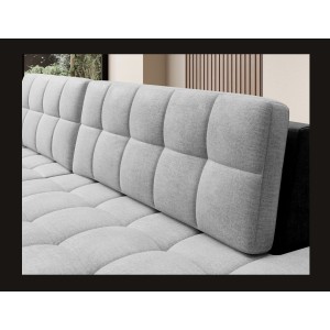 Canapé d’angle convertible CUBITO gris et noir 240 cm avec coffre de rangement 