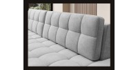 Canapé d’angle convertible CUBITO gris 240 cm avec coffre de rangement angle gauche 