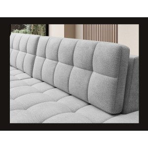 Canapé d’angle convertible CUBITO gris 240 cm avec coffre de rangement angle gauche 