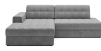 Canapé d’angle convertible CUBITO gris foncé 240 cm avec coffre de rangement angle gauche 
