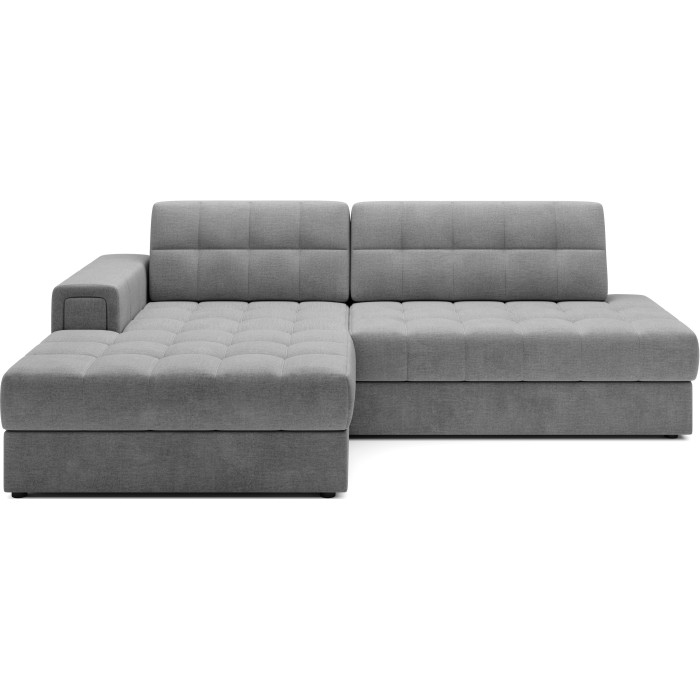 Canapé d’angle convertible CUBITO gris foncé 240 cm avec coffre de rangement angle gauche 
