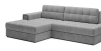 Canapé d’angle convertible CUBITO gris foncé 240 cm avec coffre de rangement angle gauche 