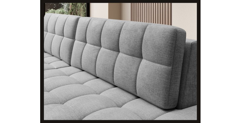 Canapé d’angle convertible CUBITO gris foncé 240 cm avec coffre de rangement angle gauche 