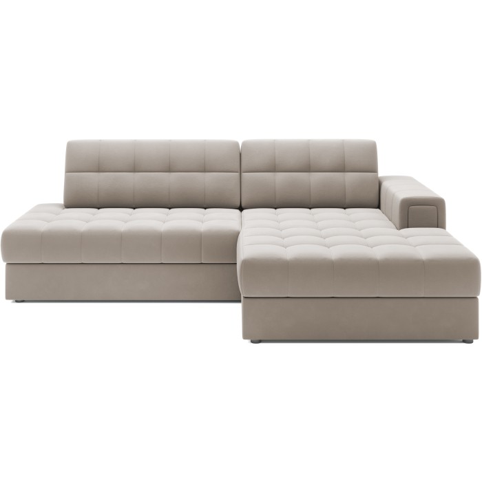 Sofá esquinero convertible CUBITO beige 240 cm con almacenamiento y cama