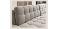 Canapé d’angle convertible CUBITO beige 240 cm avec coffre et couchage