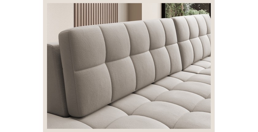 Canapé d’angle convertible CUBITO beige 240 cm avec coffre et couchage