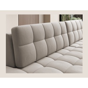 Canapé d’angle convertible CUBITO beige 240 cm avec coffre et couchage