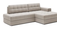 Canapé d’angle convertible CUBITO beige 240 cm avec coffre et couchage
