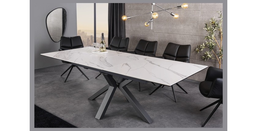 Table LITHOS blanche extensible 160-200cm mise en situation