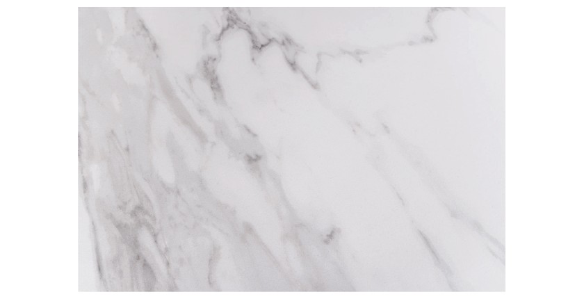 Zoom sur la matière du plateau de la table LITHOS blanche extensible 160-200cm