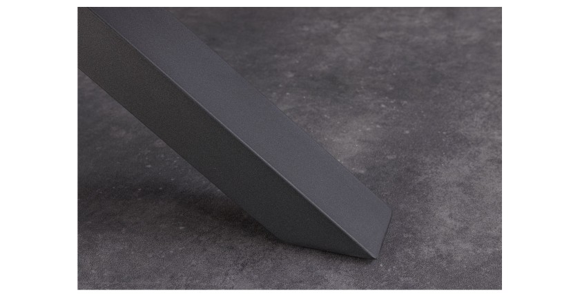Zoom sur l'un des pieds de la table LITHOS blanche extensible 160-200cm