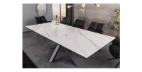 Table LITHOS blanche extensible 160-200cm vue de côté