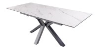 Table LITHOS blanche extensible 160-200cm