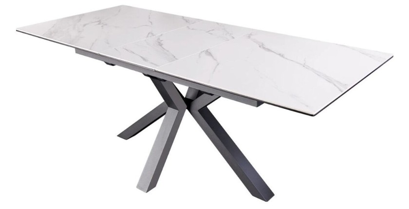 Table LITHOS blanche extensible 160-200cm