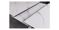 Zoom sur le système d'extension de la table LITHOS blanche extensible 160-200cm
