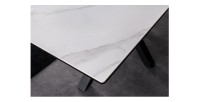 Zoom sur le coin de la table LITHOS blanche extensible 160-200cm