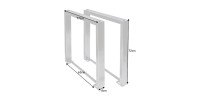 Dimensions des pieds de la table ARKAYA 180cm en bois d'acacia avec pieds en U chromés