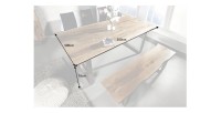 Table ARKAYA en bois d'acacia avec pieds en U et plateau épais de 35mm dimensions