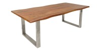 Table ARKAYA en bois d'acacia avec pieds en U et plateau épais de 35mm