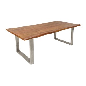 Table ARKAYA en bois d'acacia avec pieds en U et plateau épais de 35mm
