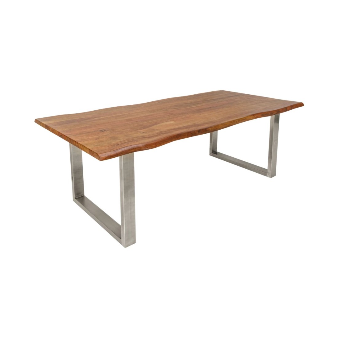 Table ARKAYA en bois d'acacia avec pieds en U et plateau épais de 35mm