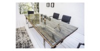 Table RAFTA 203cm avec surplateau en verre vue de haut