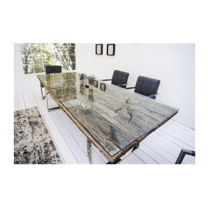 Table RAFTA 203cm avec surplateau en verre vue de haut