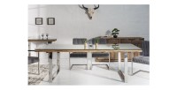 Table RAFTA 203cm avec surplateau en verre mise en situation