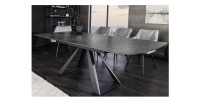 Table OBLIKA extensible 180-230cm noire vue de côté