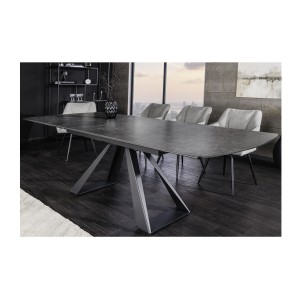 Table OBLIKA extensible 180-230cm noire vue de côté