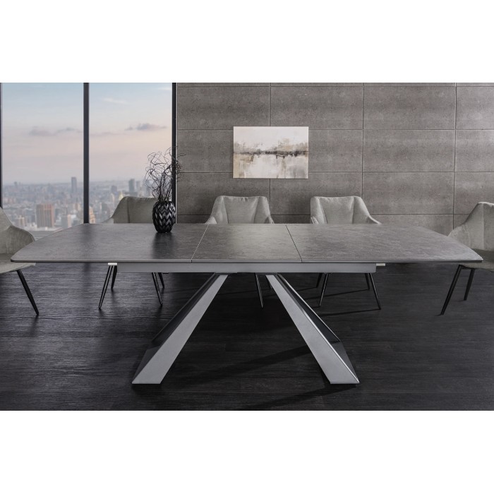 Table OBLIKA extensible 180-230cm noire vue de face