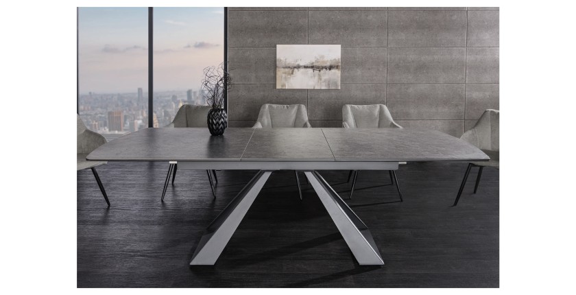 Table OBLIKA extensible 180-230cm noire vue de face
