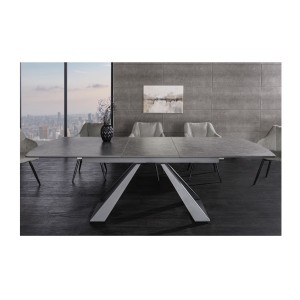 Table OBLIKA extensible 180-230cm noire vue de face