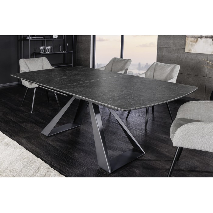 Table OBLIKA extensible 180-230cm noire mise en situation