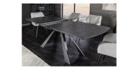 Table OBLIKA extensible 180-230cm noire en pleine extension