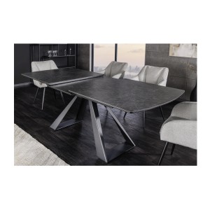 Table OBLIKA extensible 180-230cm noire en pleine extension